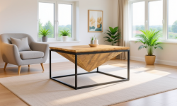 Slider Pages 18 industrial style large light mango wood diamond shape coffee table in customers home