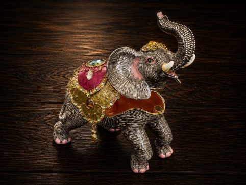 elephant crystal hand painted large trinket box exotic crystal elephant jewelry box